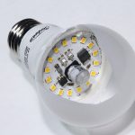 Close-up of an LED household light bulb