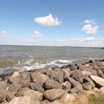 Rocky shoreline of Lake Winnebago at Lakeside Park, Fond du Lac