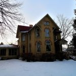 Historic Wisconsin house in winter snow