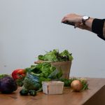 Freshly harvested vegetables from an urban market garden