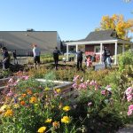 Neighbors working together on a community garden volunteer day
