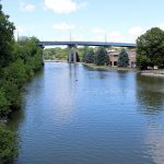 The Fox River in Appleton, Wisconsin on a summer day