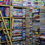 Stacks of books and workbooks